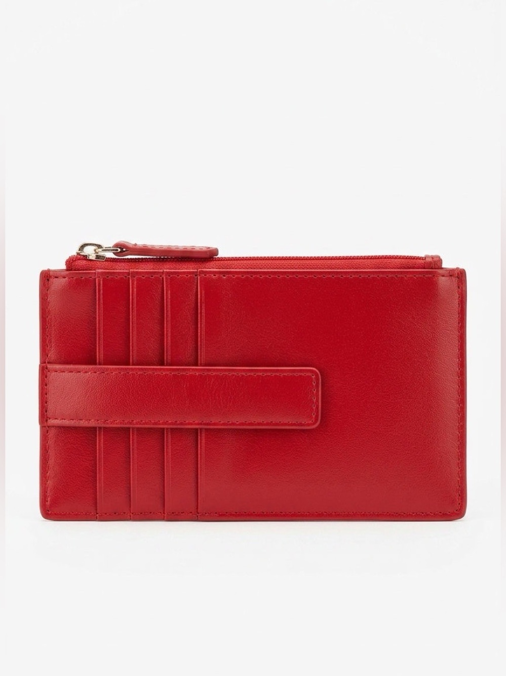 Leather Card Wallet with Zip Top